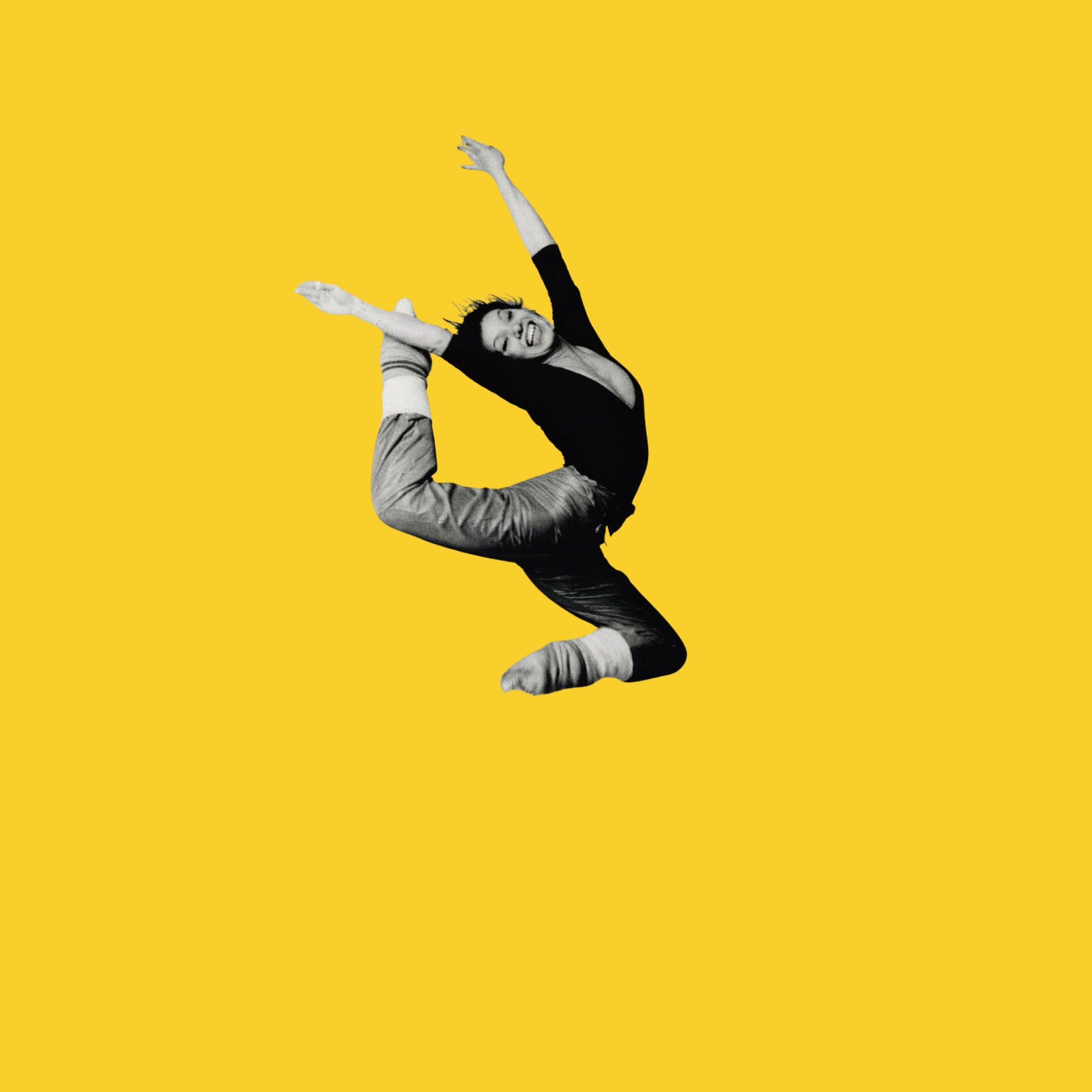 Bailarina em salto, fotografia em duotone amarelo e preto